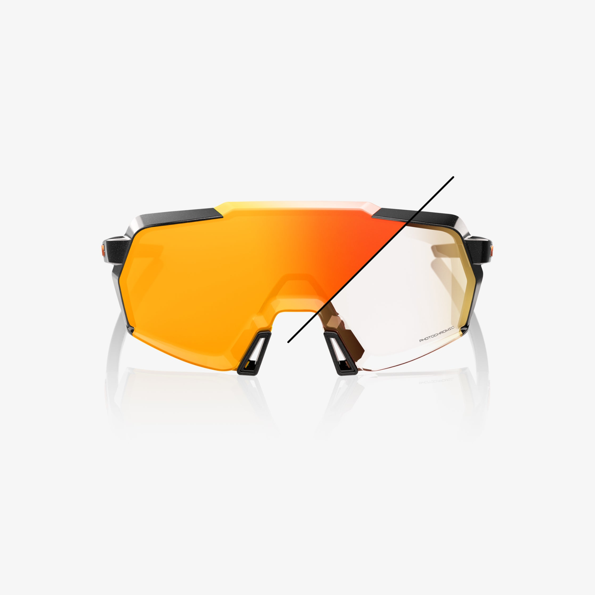 100 Korbin Sunglasses Gloss Metallic Black Orange Flash Mirror Pho CCACHE