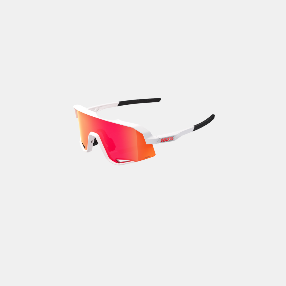 100% Slendale Sunglasses - Soft Tact White (HiPER Red Mirror
