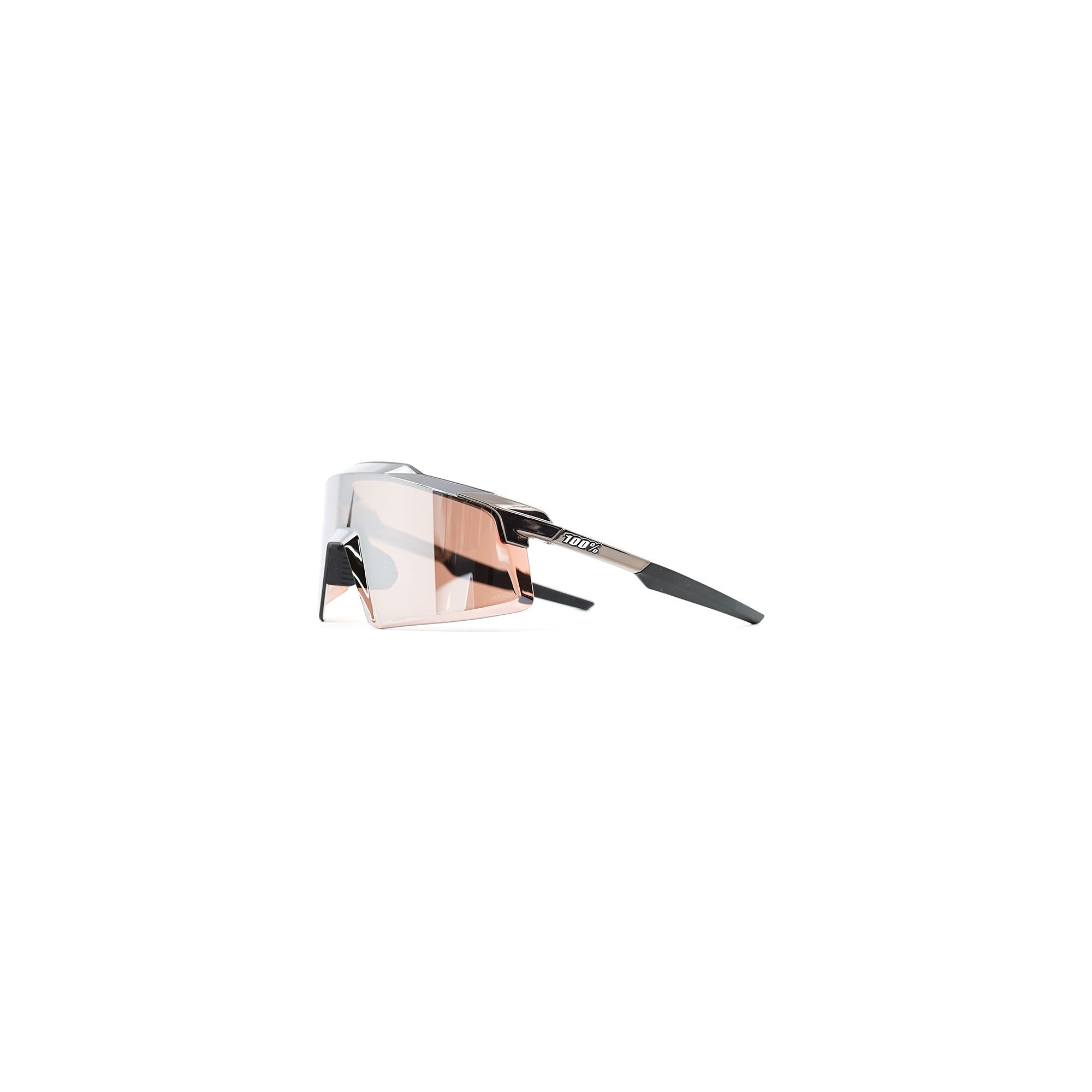 100% Aerocraft Sunglasses - Gloss Black Chrome HiPER Silver