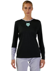 Fox Womens Defend Race Ls Jersey - Black