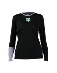 Fox Womens Defend Race Ls Jersey - Black