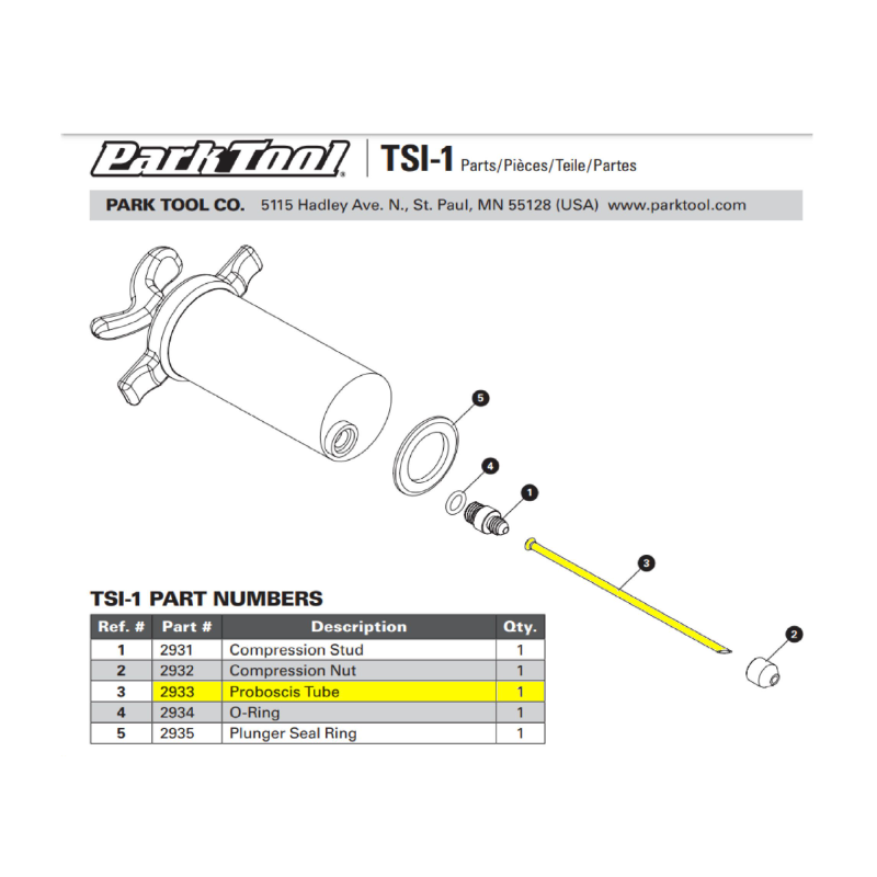 Park Tool Replacement Part - TSI-1 Proboscis Tube