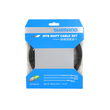 Shimano Mtb Ot-Sp41 Shift Cable Set Optislick Black 2100mm/1800mm Inner & Outer Cables w/Caps