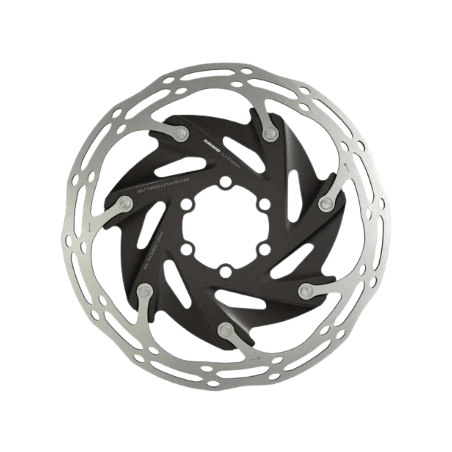 Sram Rotor Centerline X Road 2pc 6 Bolt 160mm Black Rounded CCACHE