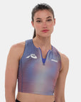Bandit Running Ares™ Zip Front Race Crop - Gradient Rust/Multi