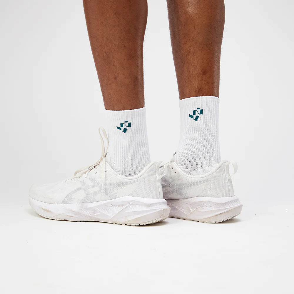 Bandit Running Cushion Run Quarter Socks - 2 Pack - White/Pine