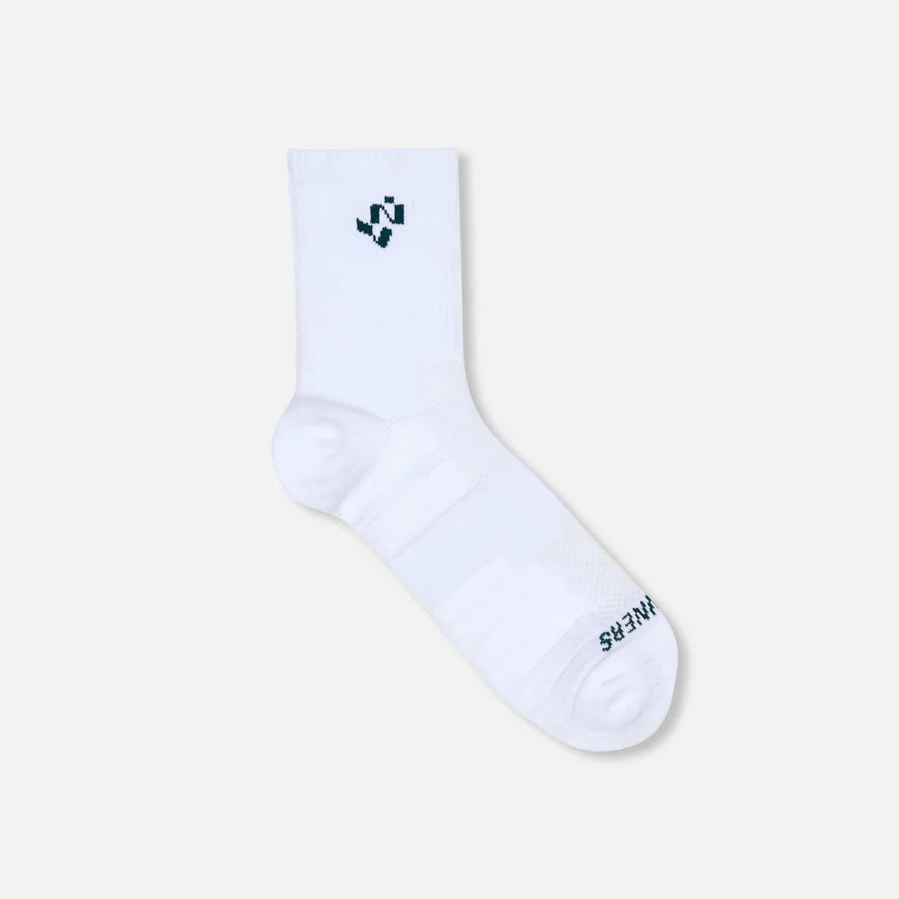 Bandit Running Cushion Run Quarter Socks - 2 Pack - White/Pine