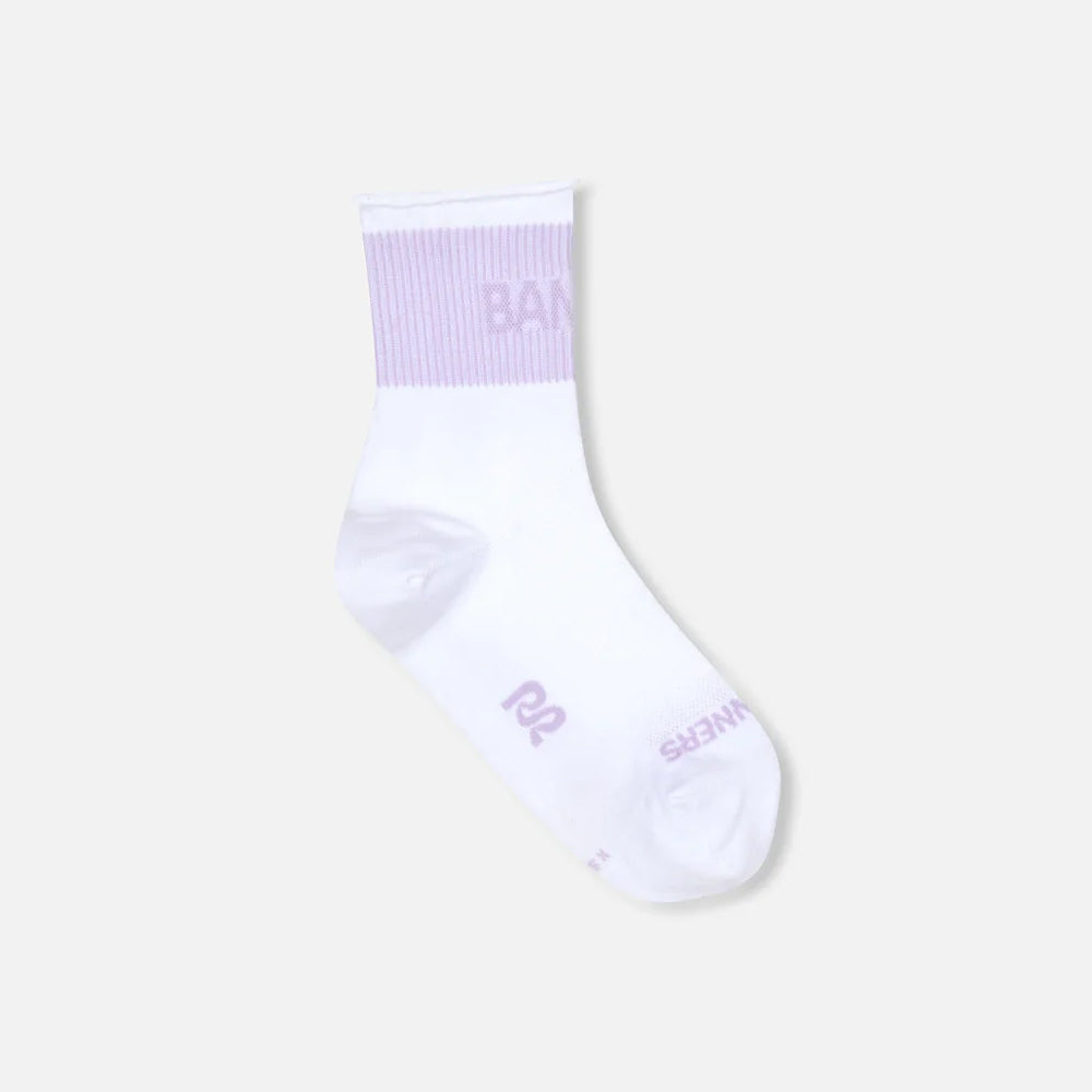 Bandit Running Lite Run Ribbed Socks - 2 Pack - White/Light Thistle