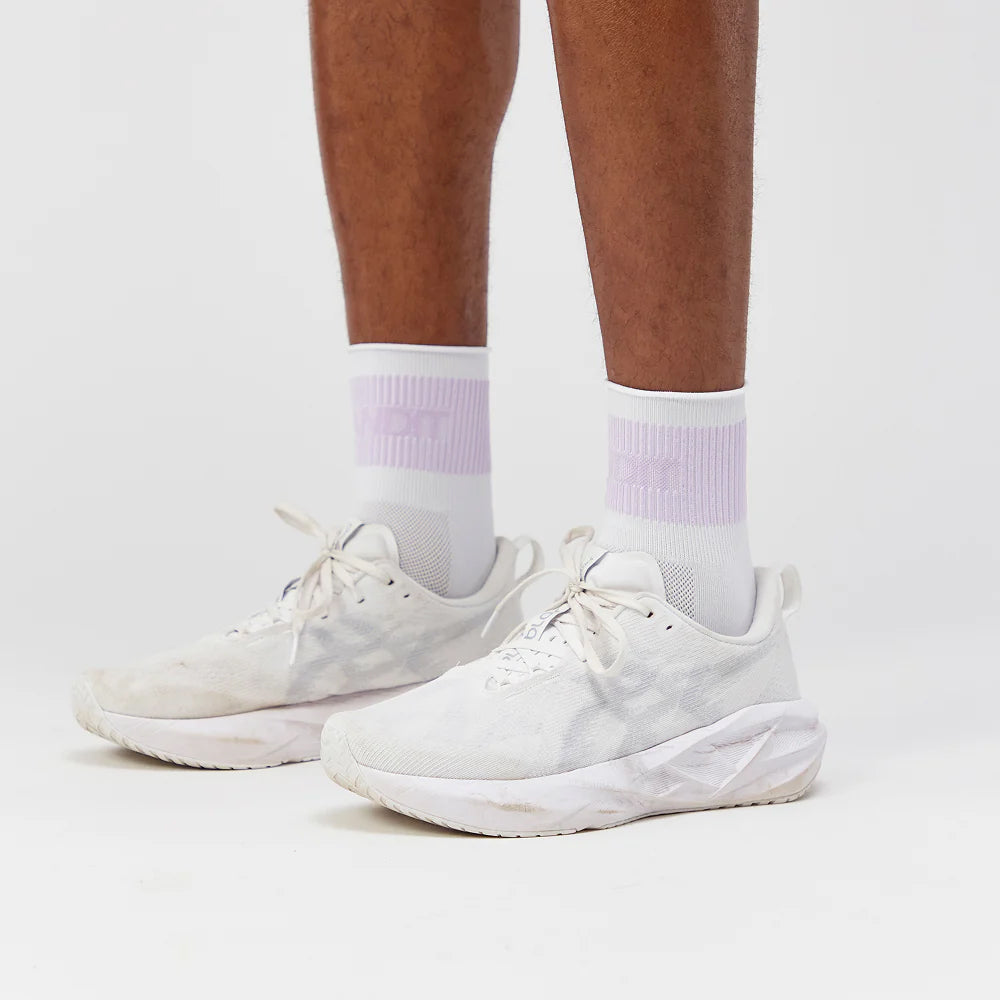 Bandit Running Lite Run Ribbed Socks - 2 Pack - White/Light Thistle