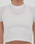 Bandit Running Mercury Seamless Womens Crop Tee - White