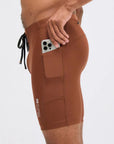 Bandit Running Superbeam 7 Pocket Half Tights - Coffee Bean