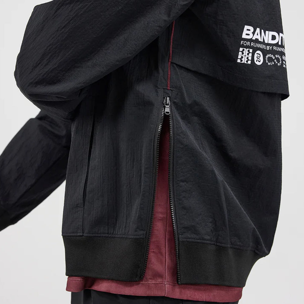 Bandit Running Tettura Footy-Run Shell Pullover - Black