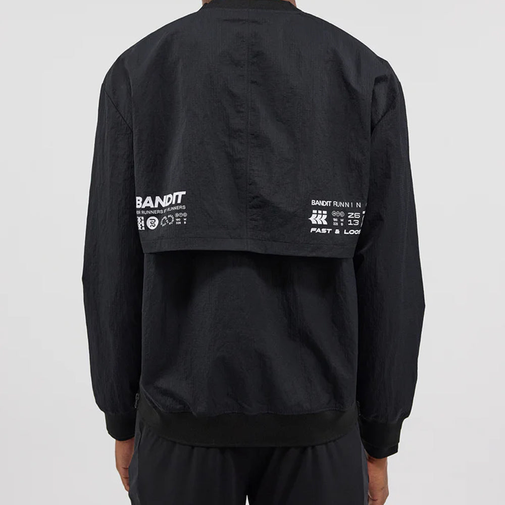 Bandit Running Tettura Footy-Run Shell Pullover - Black