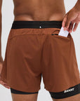 Bandit Running Vento 2-in-1 Run Short - Coffee Bean
