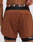 Bandit Running Vento 2-in-1 Run Short - Coffee Bean