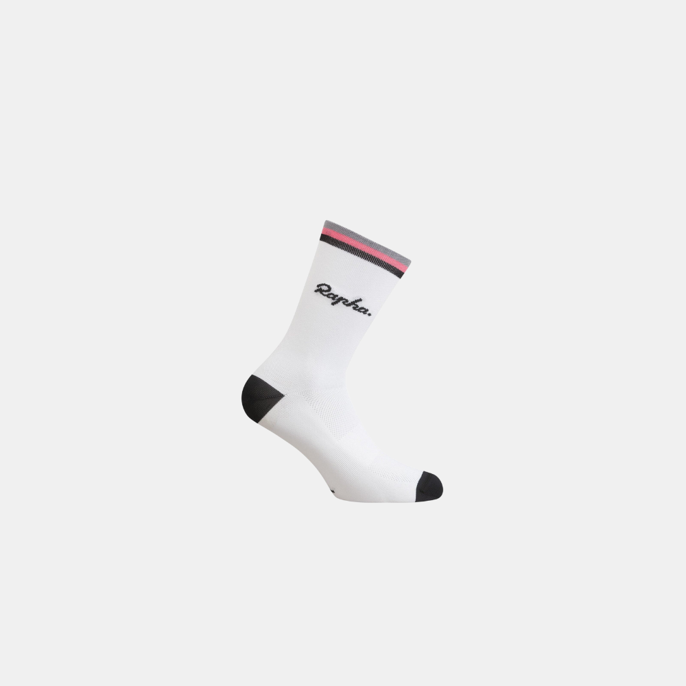 Rapha Logo Socks White Black Pink CCACHE