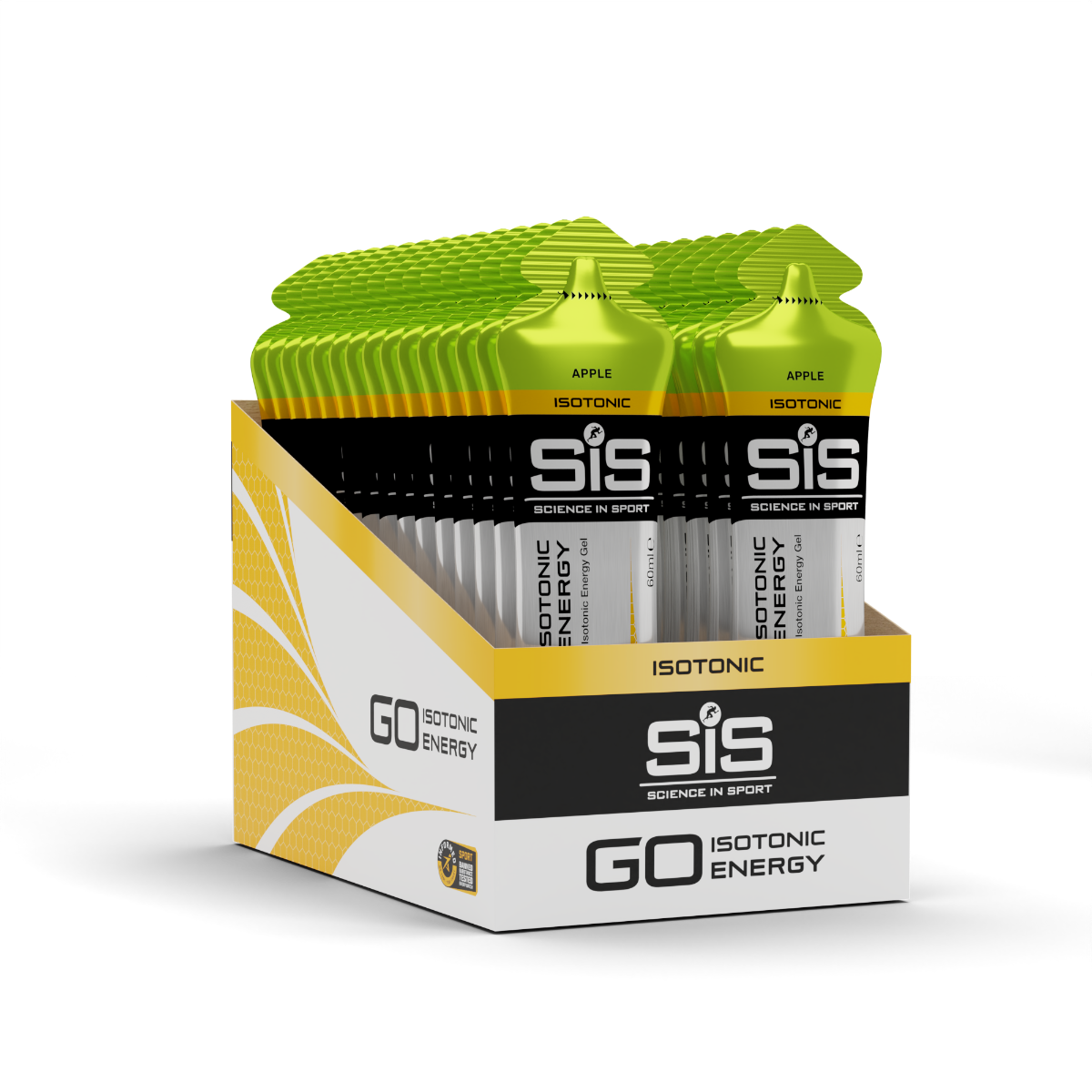 SIS Go Plus Isotonic Energy Gels - Apple - Box 30
