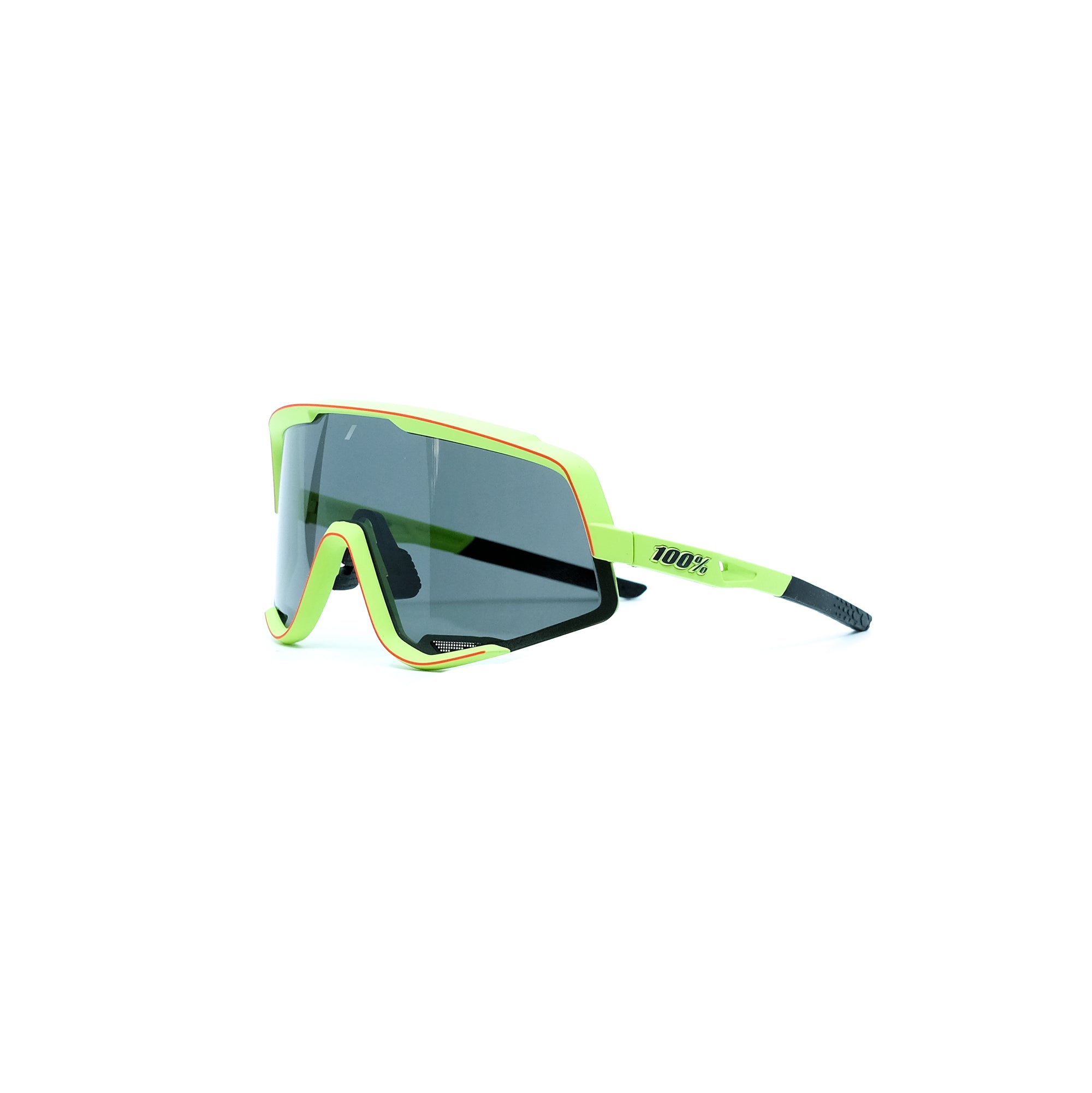 100% Glendale Sunglasses - Soft Tact Washed Out Neon Yellow (Smoke)