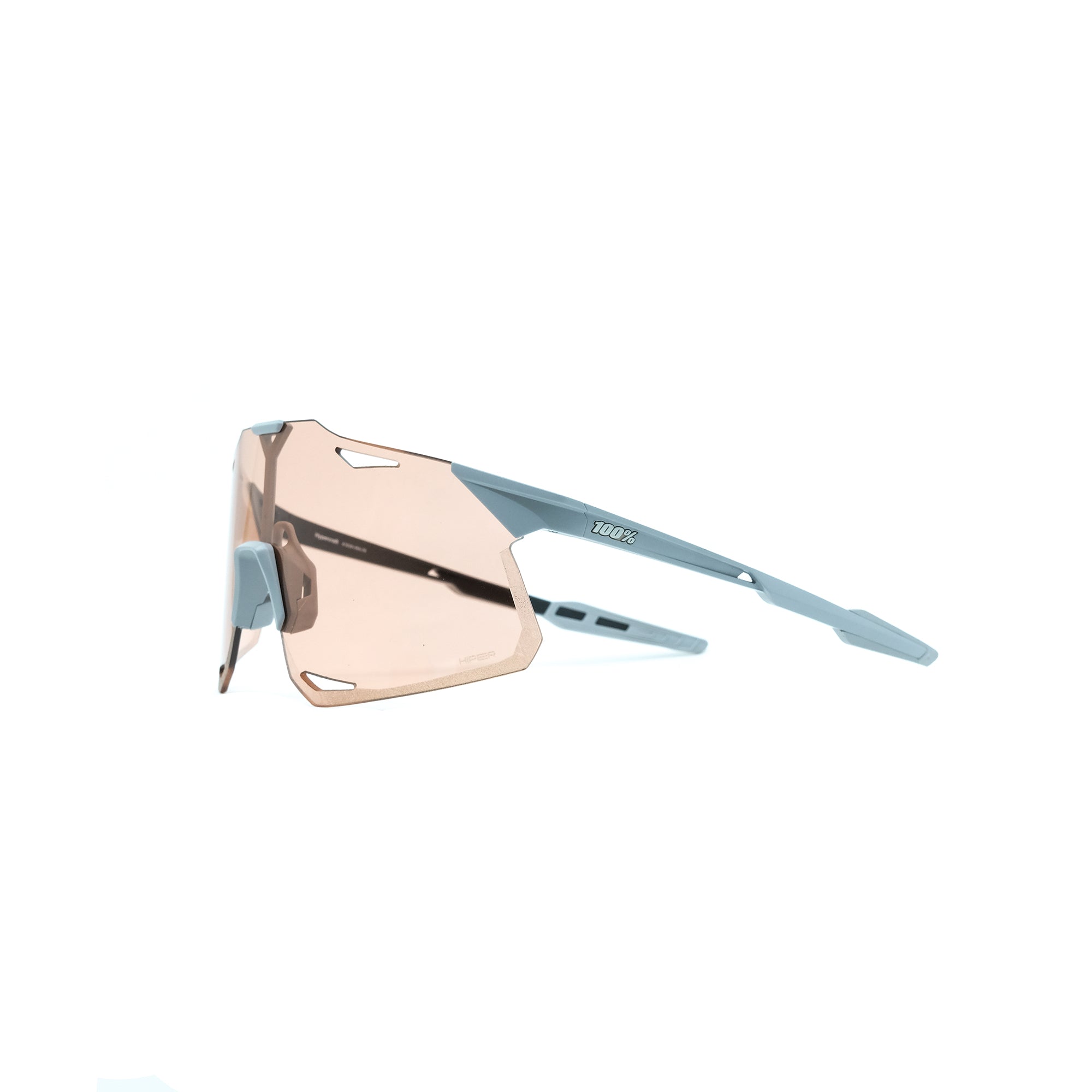 100% Hypercraft Sunglasses - Matte Stone Grey (HiPer Coral Lens)