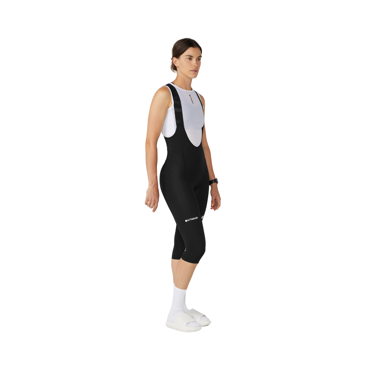 Attaquer Womens All Day 3/4 Bib - Black/White Logo
