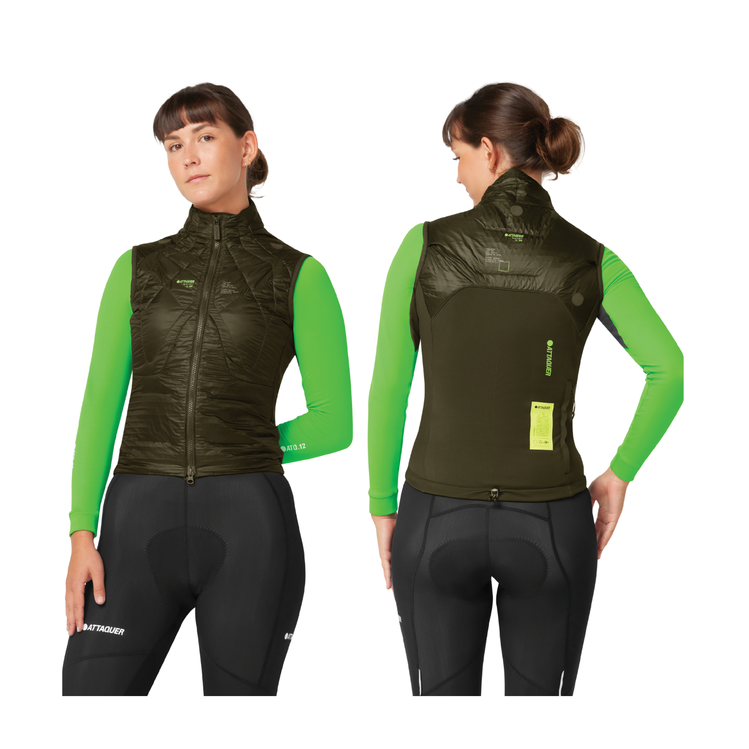 Attaquer Womens All Day Anatomic Insulator Gilet - Pine