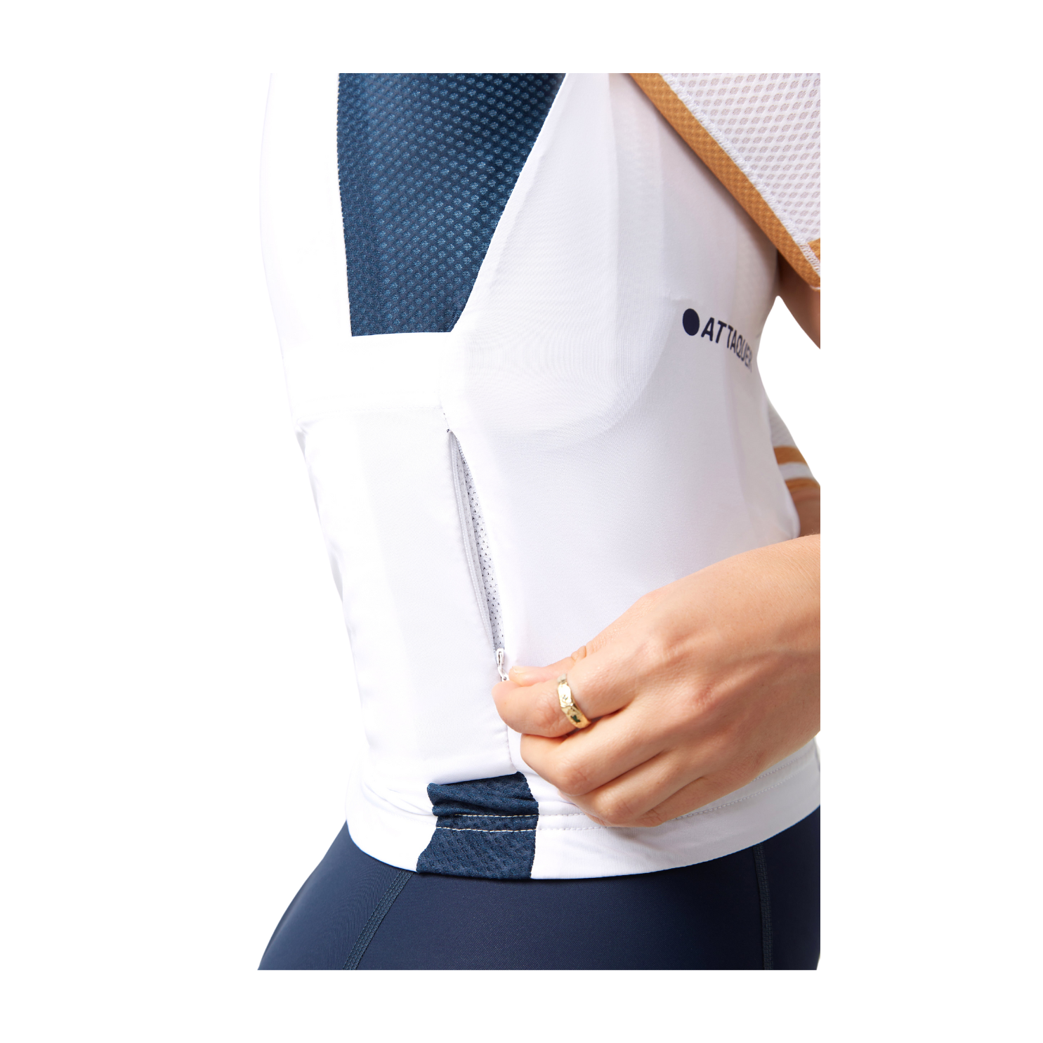 Attaquer Womens All Day Jersey - White/Stripe