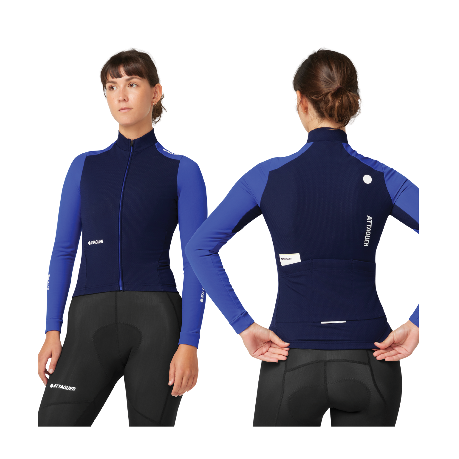 Attaquer Womens All Day Winter Long Sleeved Jersey - Navy/Fluro