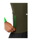 Attaquer Womens All Day Winter Long Sleeved Jersey - Pine/Fluro Green