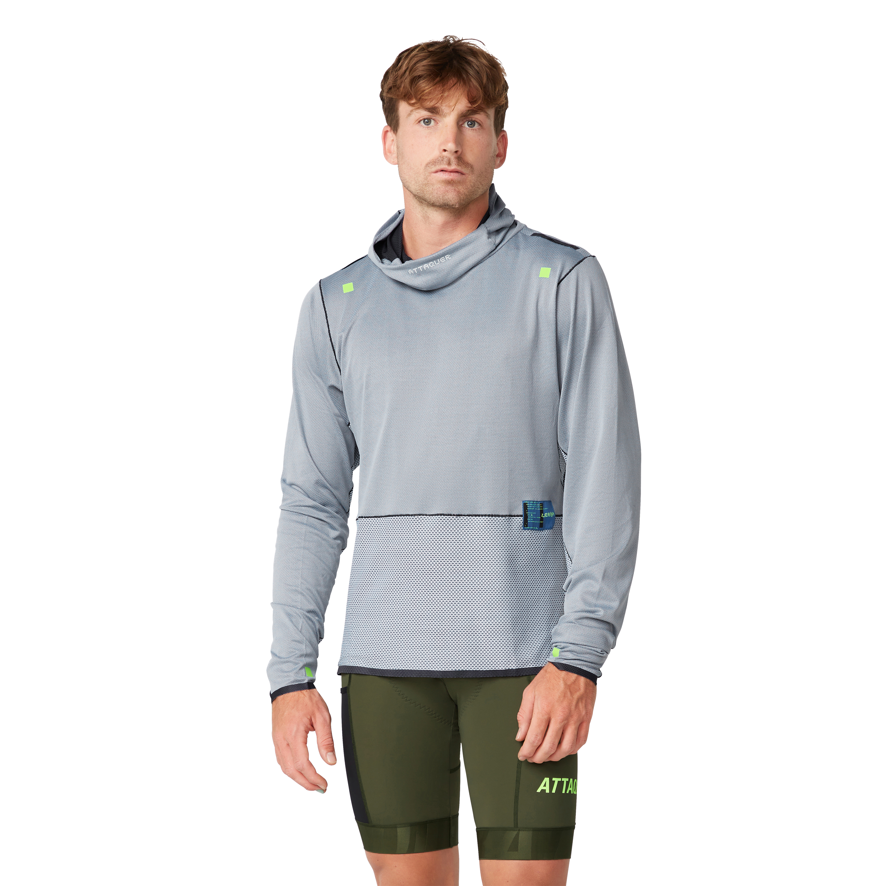 Attaquer Terra Long Sleeved Hooded Tech Tee Black display