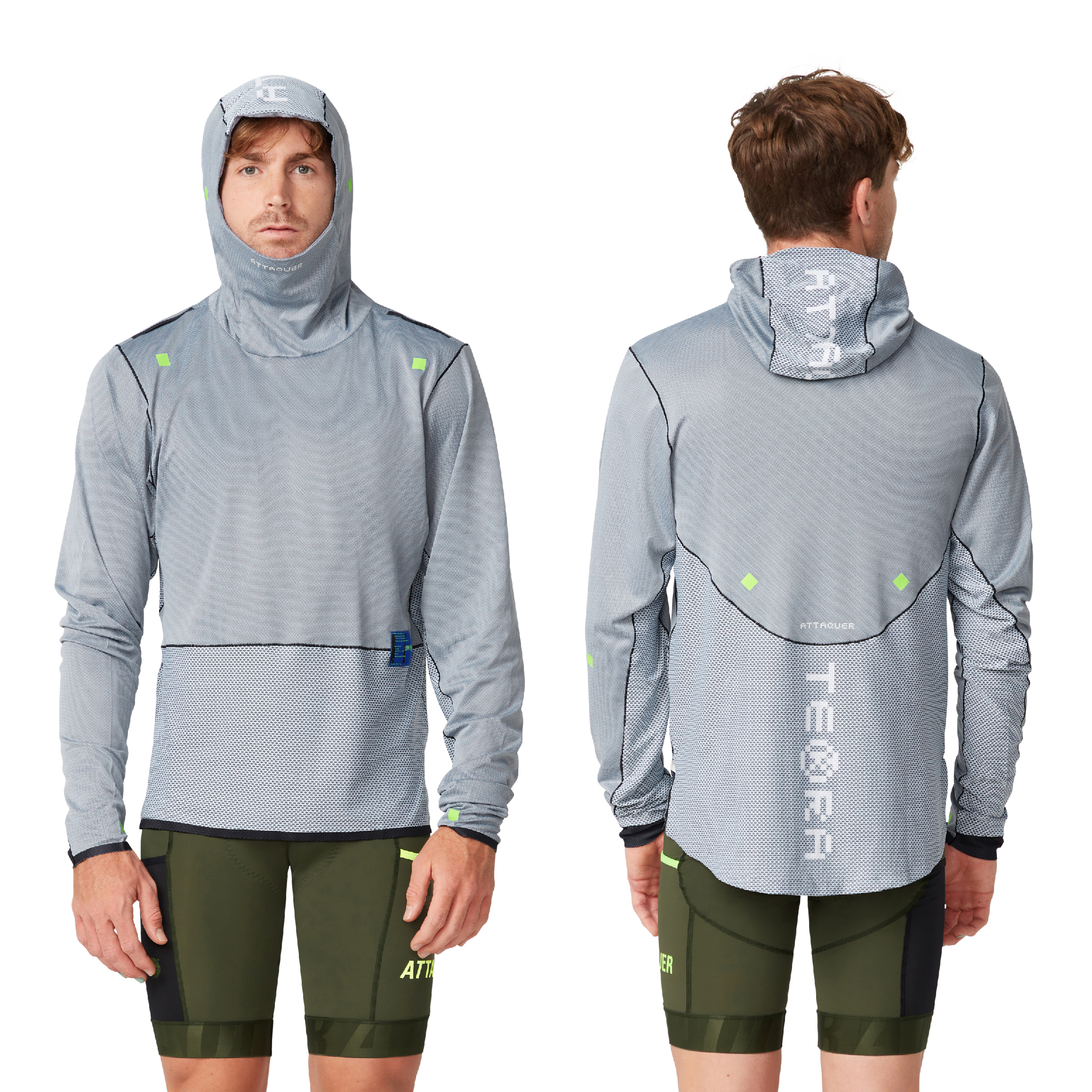 Attaquer Terra Long Sleeved Hooded Tech Tee Black display main