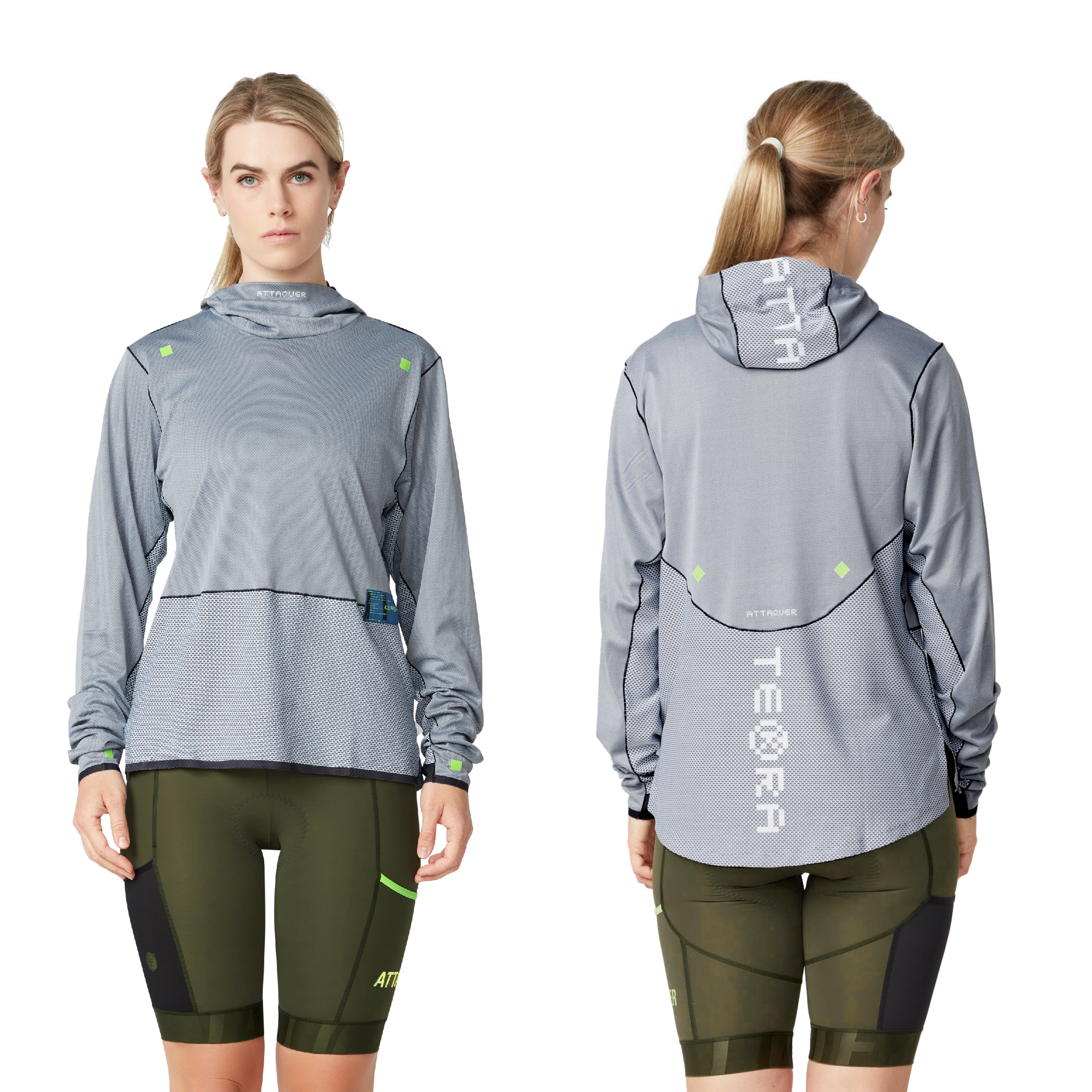 Attaquer Terra Long Sleeved Hooded Tech Tee Black display main