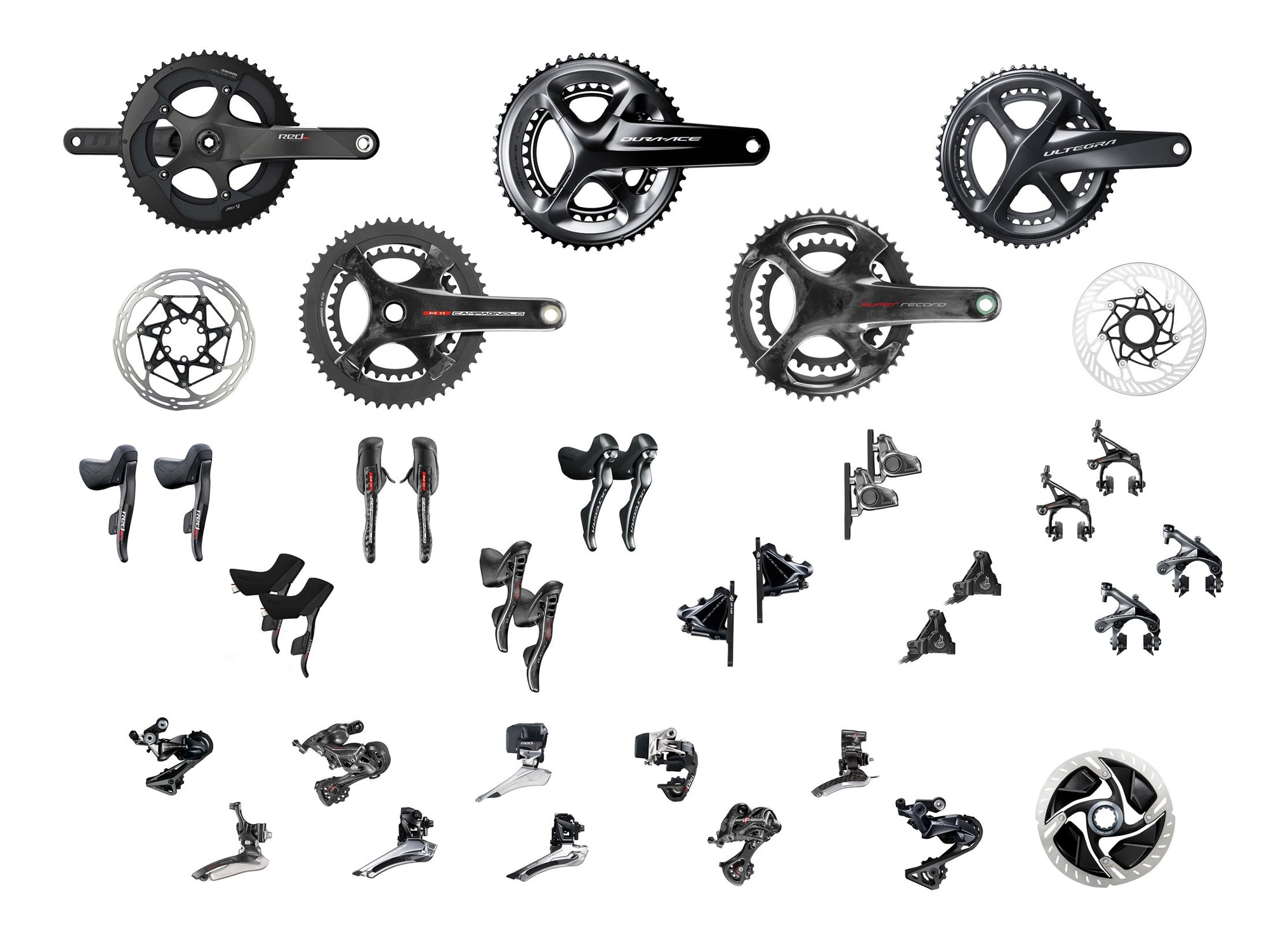 2021 Road & Gravel Groupset Weight Comparison