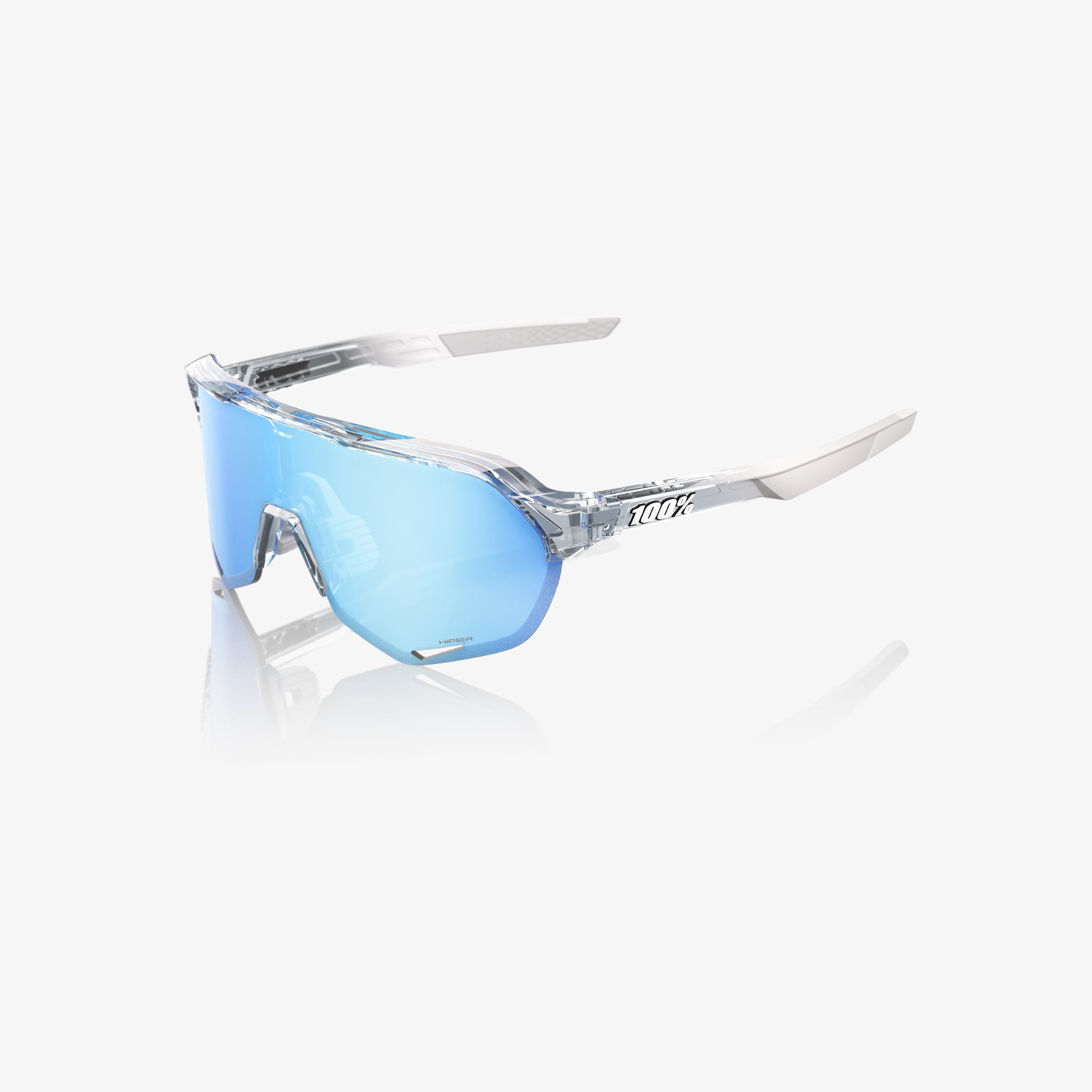 100-s2-sunglasses-polished-translucent-clear-hiper-blue-mirror-lens
