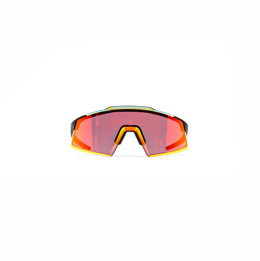 100% Aerocraft Sunglasses - Soft Tact Black HiPER Red Multilayer Mirror Lens