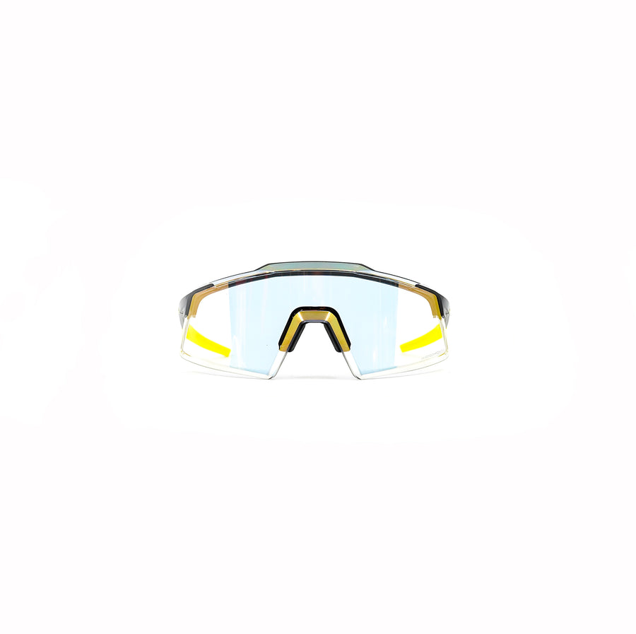 100% Aerocraft Sunglasses - Gloss Metallic Black Gold Mirror Photochromic Lens