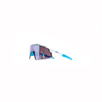 100% Aerocraft Sunglasses - Matte White HiPER Blue Mirror Lens