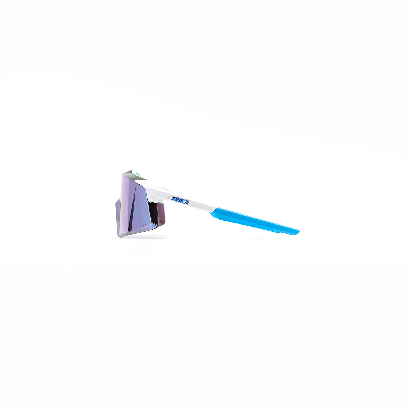 100% AEROCRAFT - Matte White HiPER Blue Mirror
