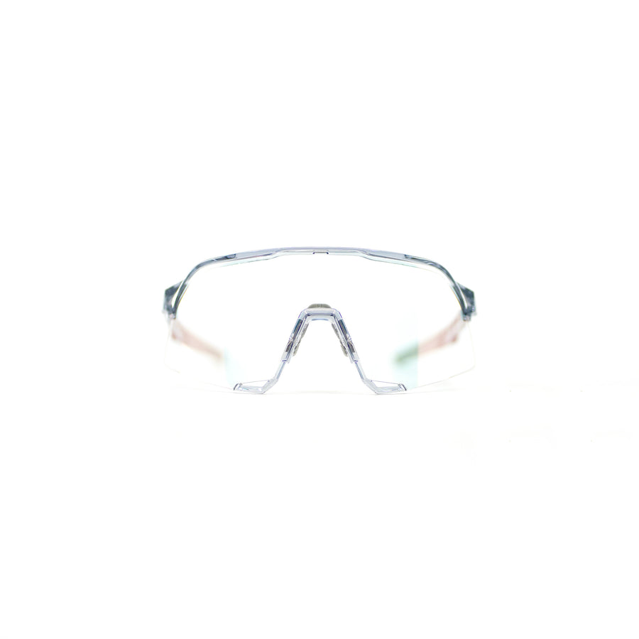 100% S3 Sunglasses - Polished Translucent Grey (Rose Gold Photochromic Lens)