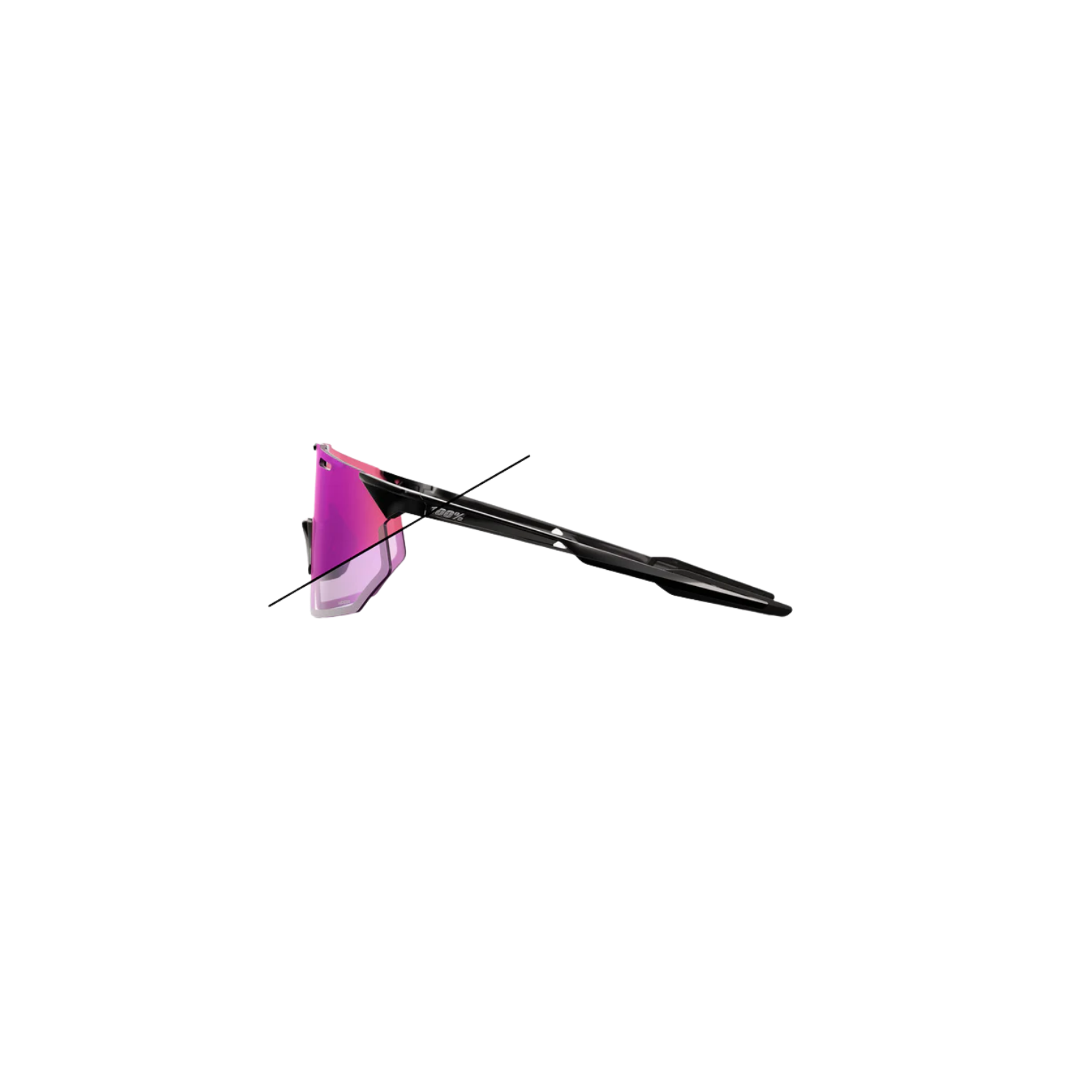 100% HYPERCRAFT SQ - Gloss Black / Purple Mirror Photochromic