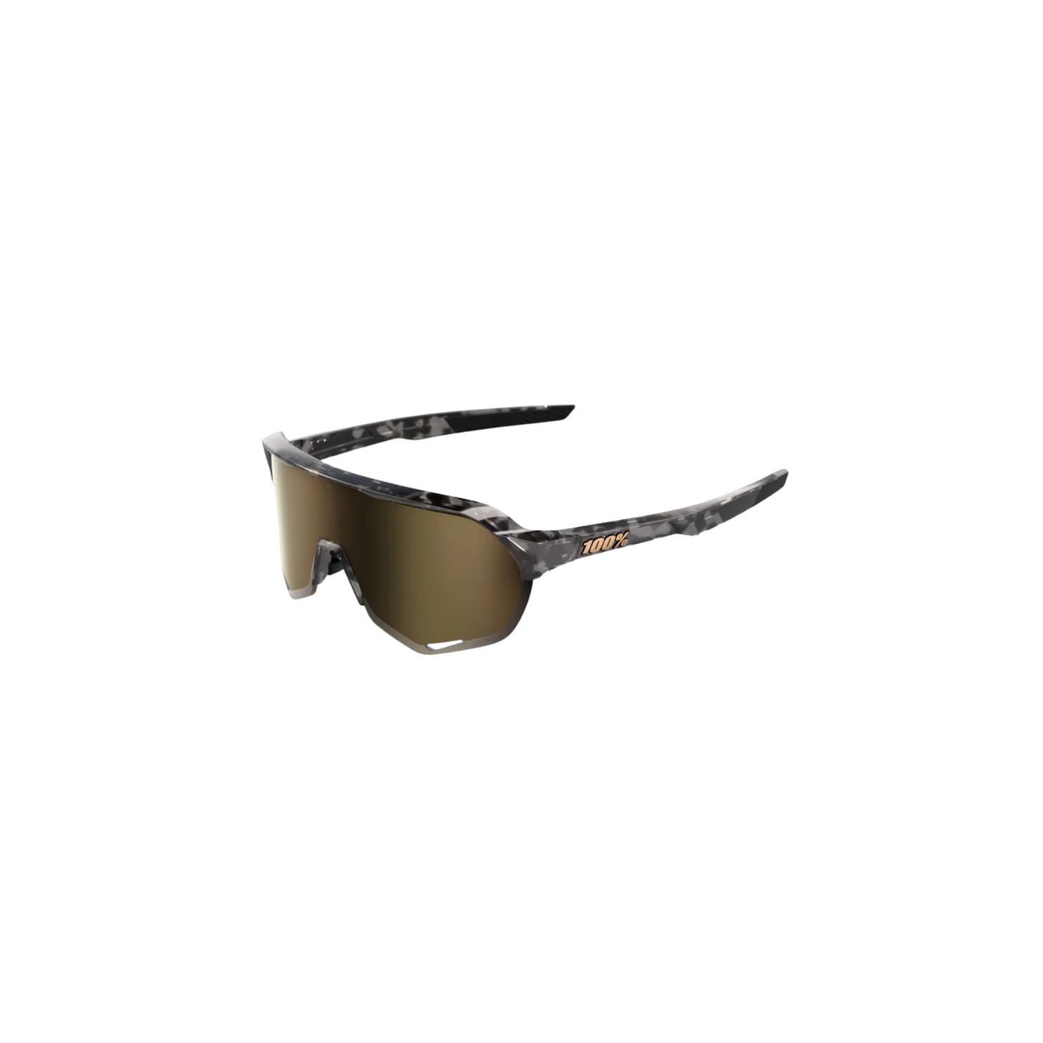 100% S2 - Gloss Black Havana / Soft Gold Mirror