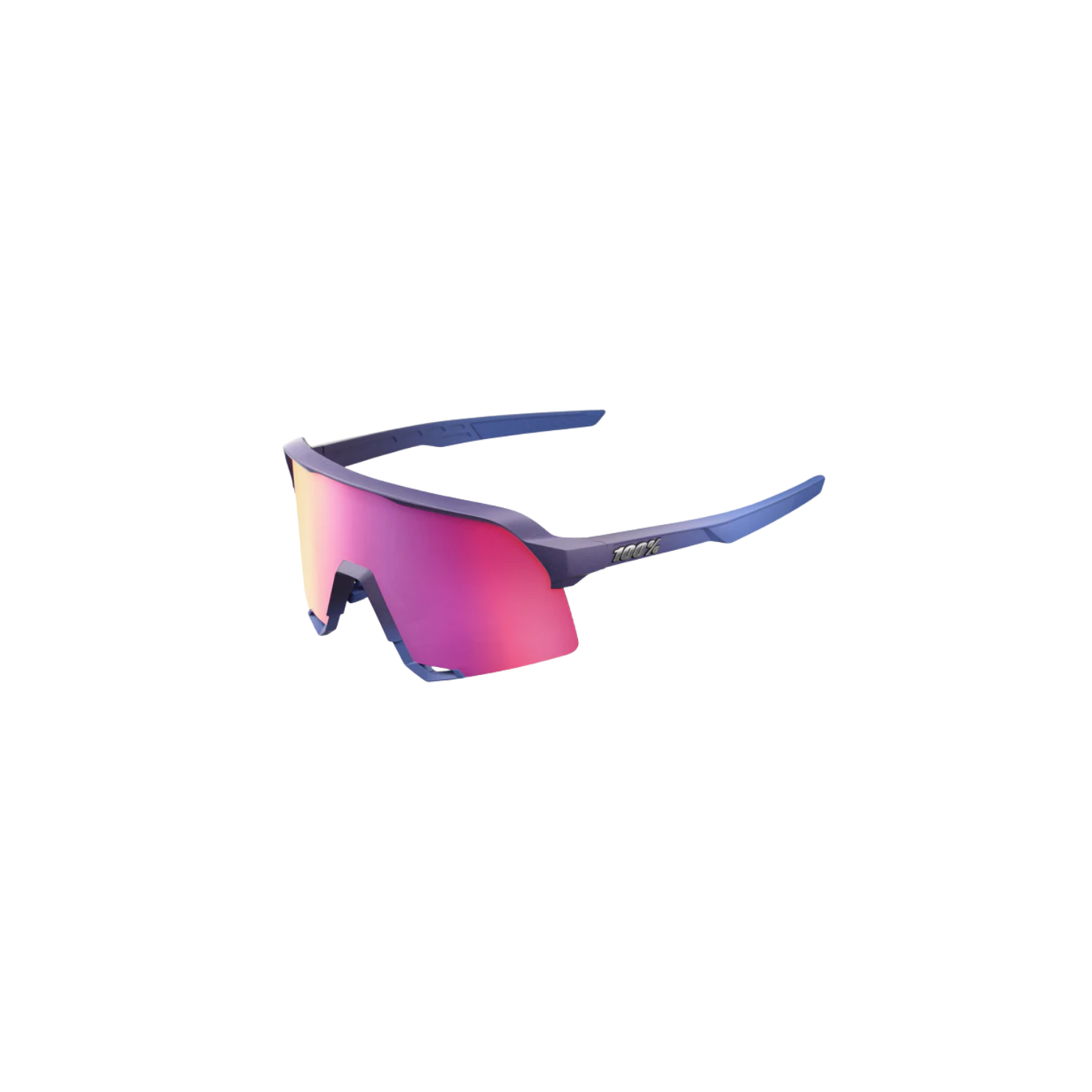 100% S3 Satin Storm Metallic / Purple Mirror Lens