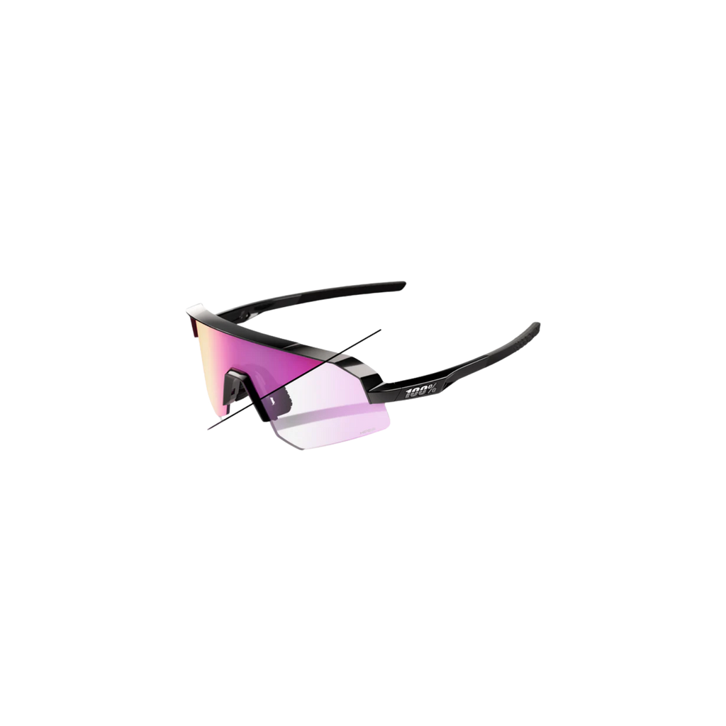 100% SLENDALE SL - Gloss Black / Purple Mirror Photochromic