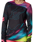 Fox WOMENS FLEXAIR LS JERSEY LUNAR - Black/Pink Front Facing Right