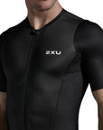 2XU Aero 长袖铁人三项服 - 黑色/白色