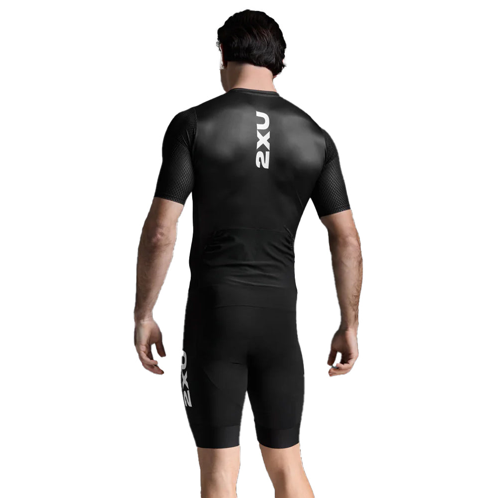 2XU Aero Hex Sleeved Trisuit - Black/White