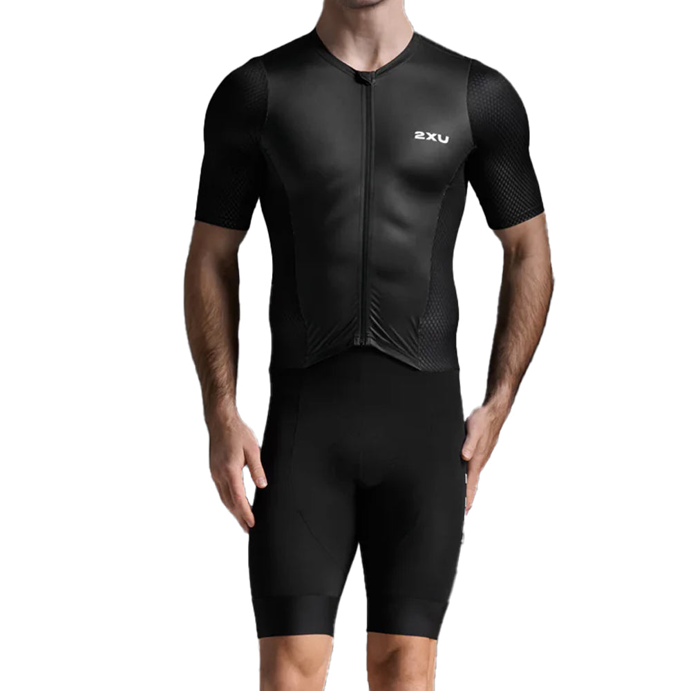 2XU Aero Hex Sleeved Trisuit - Black/White
