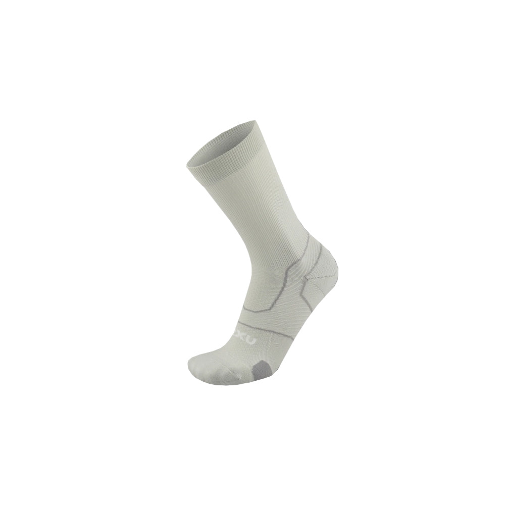 2XU Vectr Cushion 中筒袜 - 白色/灰色