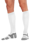 2XU Vectr Light Cushion Full Length Compression Socks - White/Grey