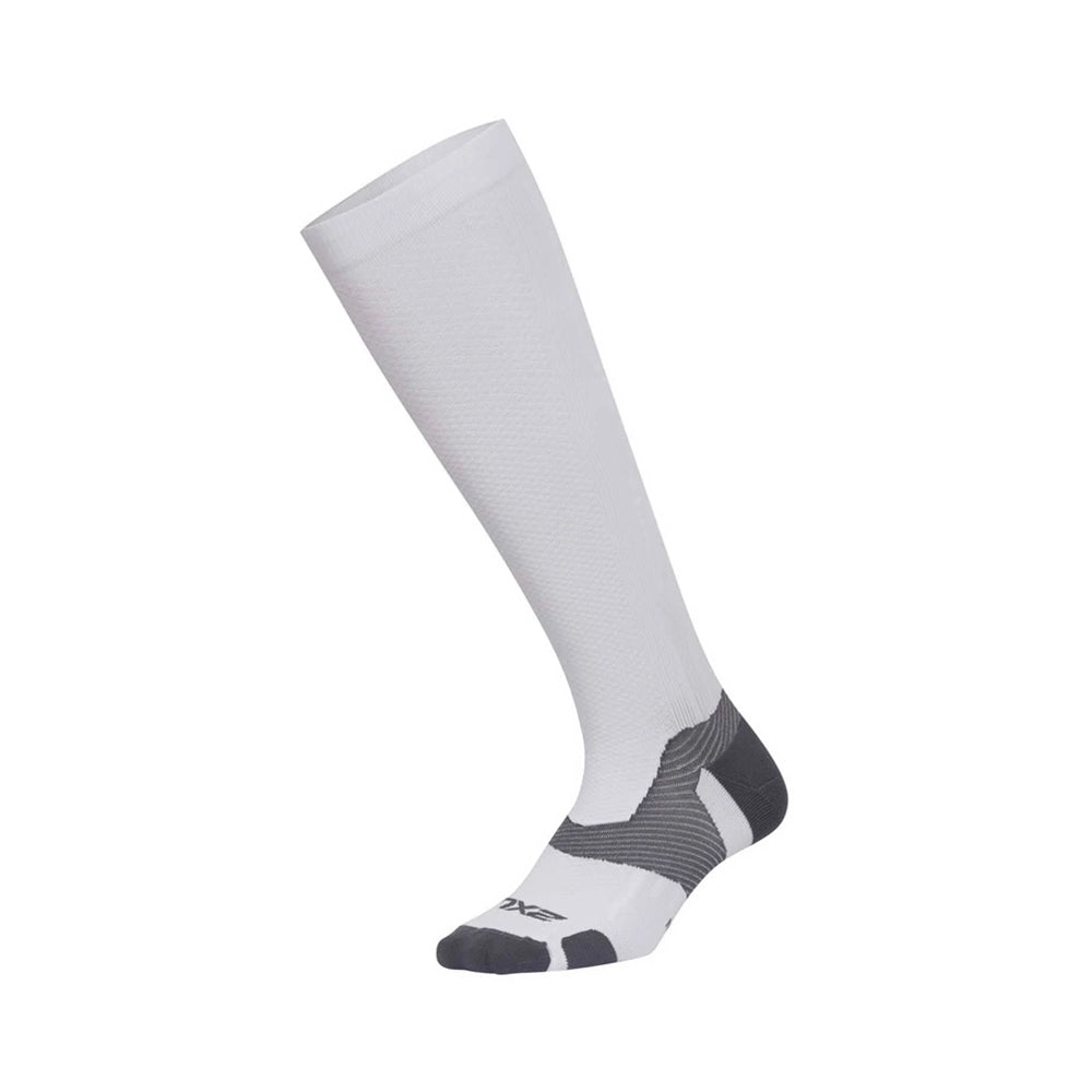 2XU Vectr Light Cushion Full Length Compression Socks - White/Grey