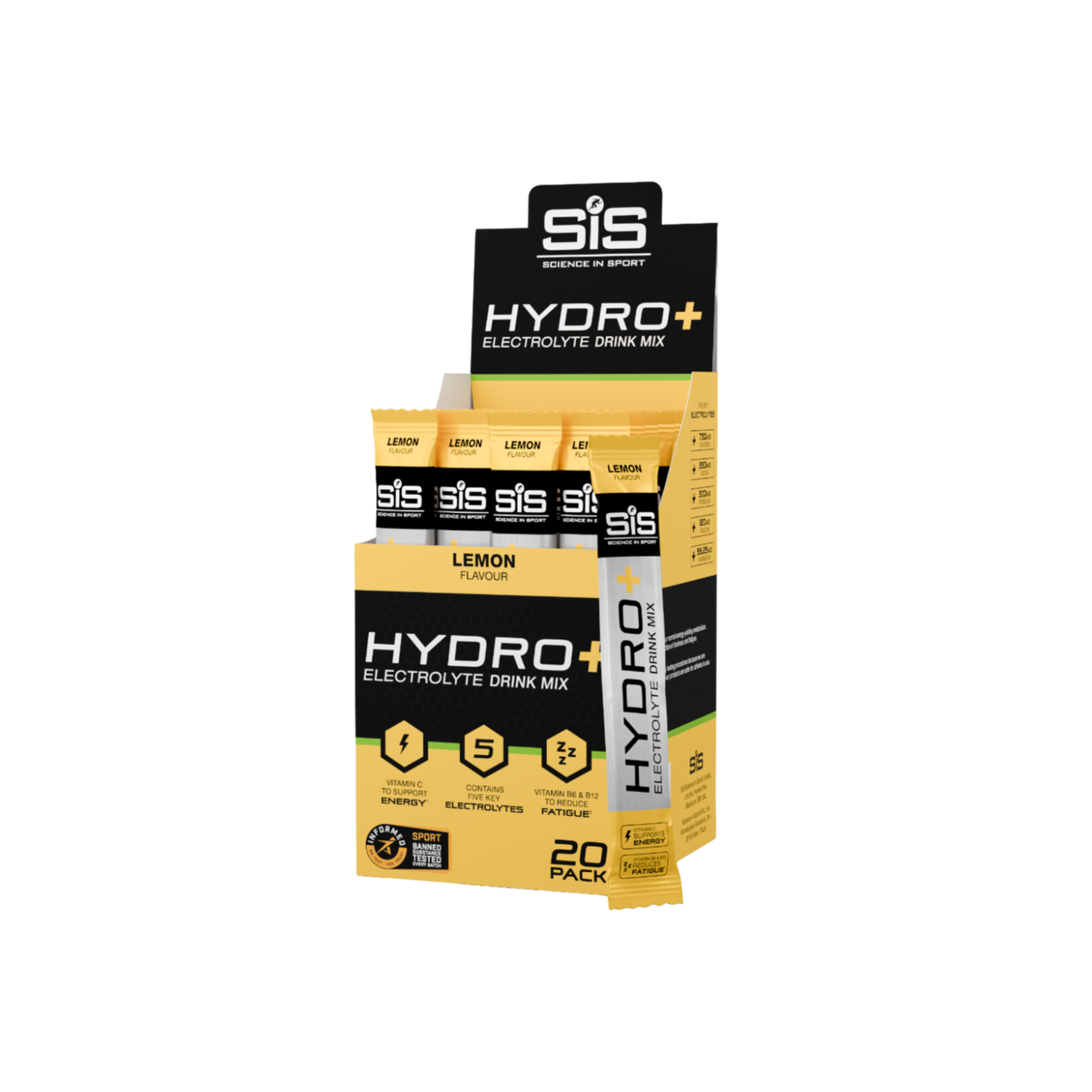 SIS HYDRO+ 电解质饮料混合物 - 柠檬味（20 盒）